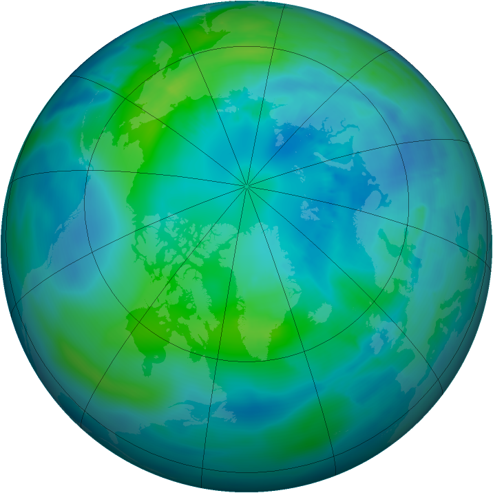 Arctic ozone map for 06 October 2012